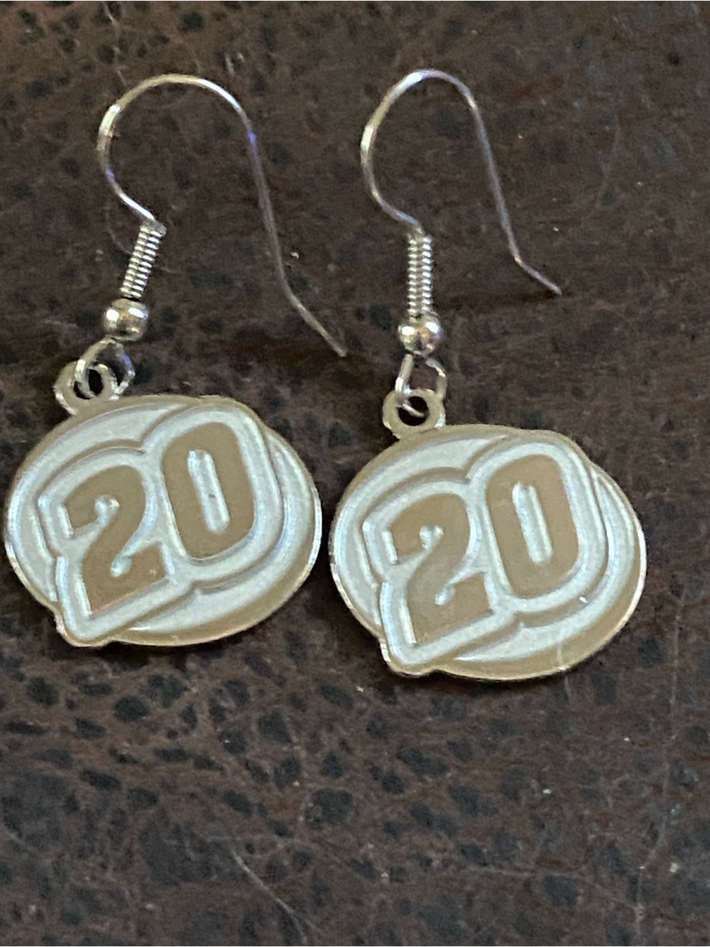 1999 NASCAR #20 Tony Stewart Rookie of the Year, Earrings Redline Sports on back